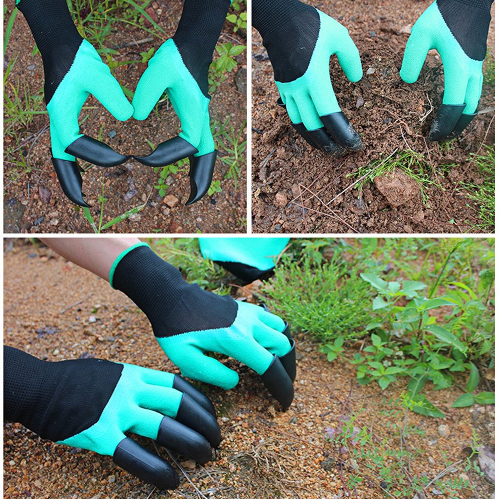 Garden Rubber Fingertips Claw Gloves